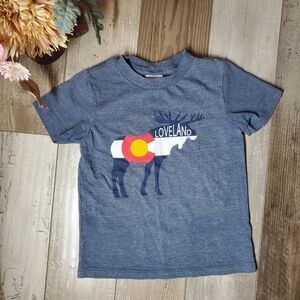 Loveland Colorado Moose Short Sleeve Crewneck T-Shirt Toddler Size 3T EUC